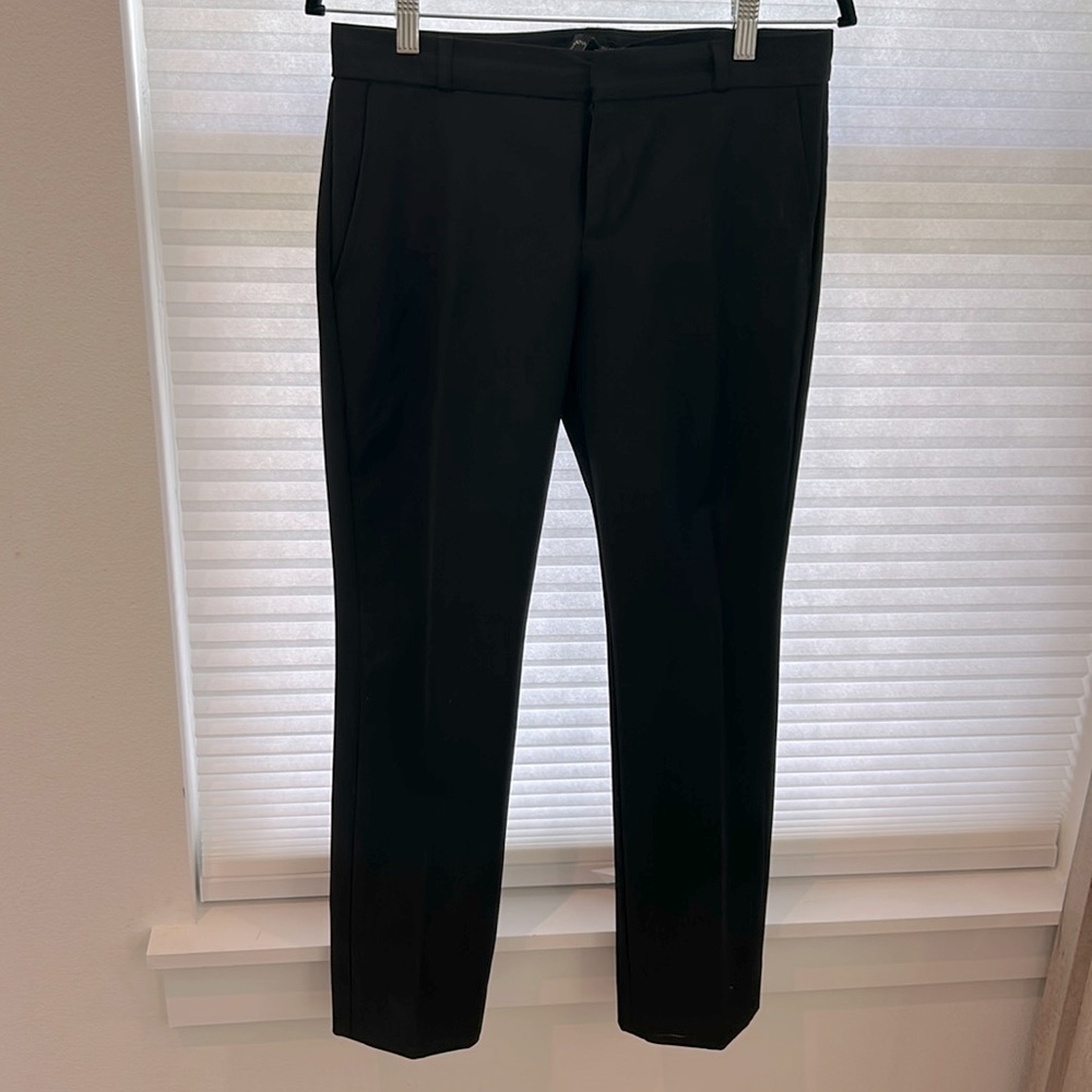Black, low rise, Banana Republic, straight leg trousers